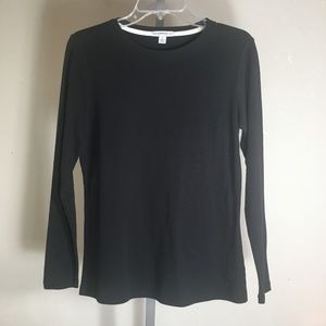Isaac Mizrahi Live Black Long Sleeve T Shirt